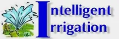 A blue and white logo for intelligence irrigate